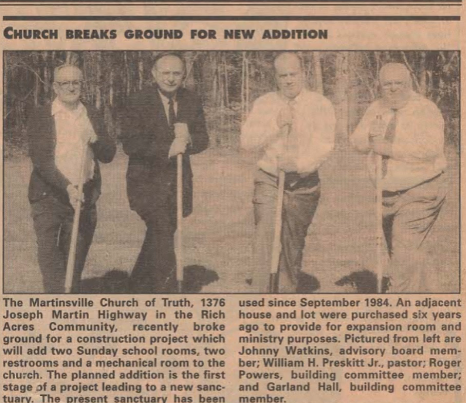 New sanctuary build at Joseph Martin Hwy.