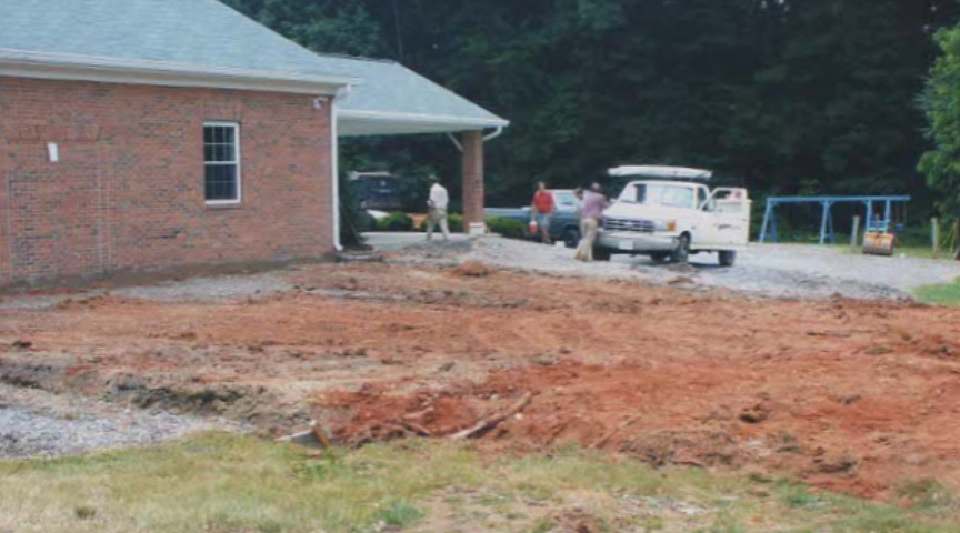 Preparing for concrete.
