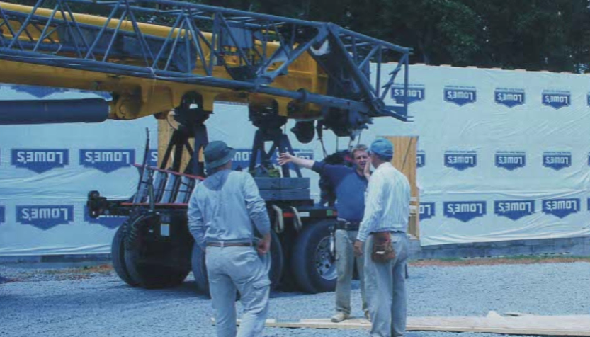 Constructing the wall.